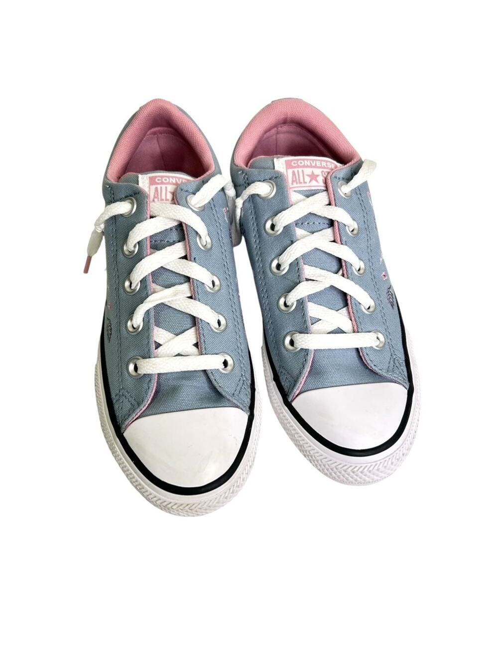 Converse All Star Street Low Sneaker Blueberry Ice Floral Embroidered  2.5 Youth